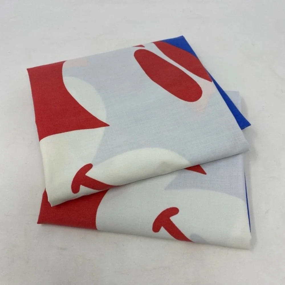Vtg 70s Wamsutta Disney Mickey Mouse Twin‎ Sheet SET Bunk Beds Red White Blue